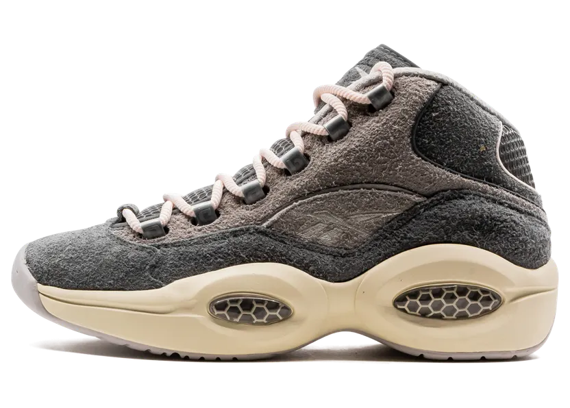 Reebok Question Mid Grey Suede Grey/Steel-Chalk White (Other Brands Other)