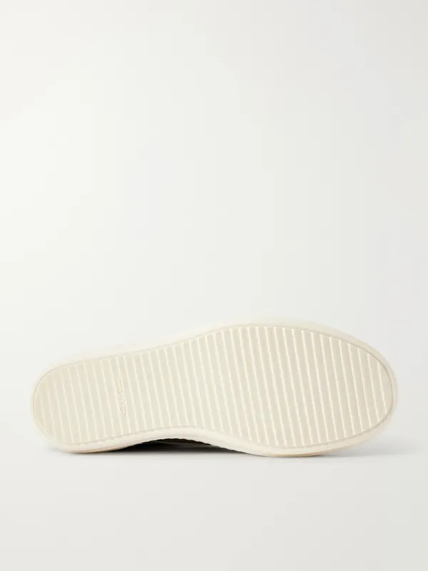 Rick Owens Vintage Sneaks Suede-Trimmed Full-Grained Leather Sneakers Brown (RR02F4897) (3)