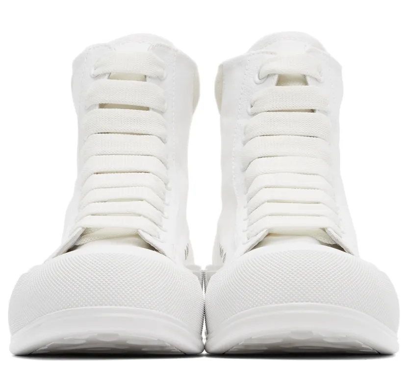 Alexander McQueen Black & White Deck Plimsoll High-Top Sneakers (666381W4MV7) (2)