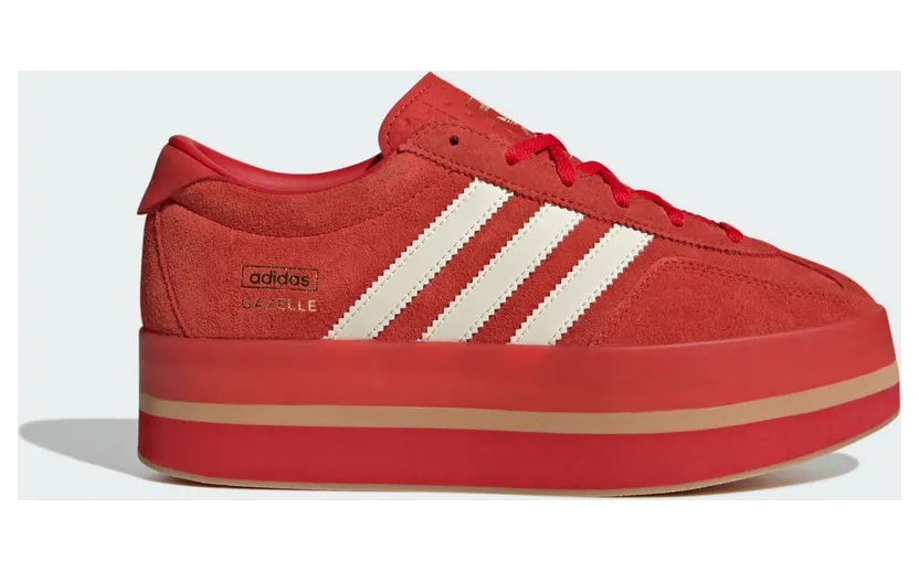 Adidas Gazelle Stack Red / Cream White / Gold Metallic (JS0238)