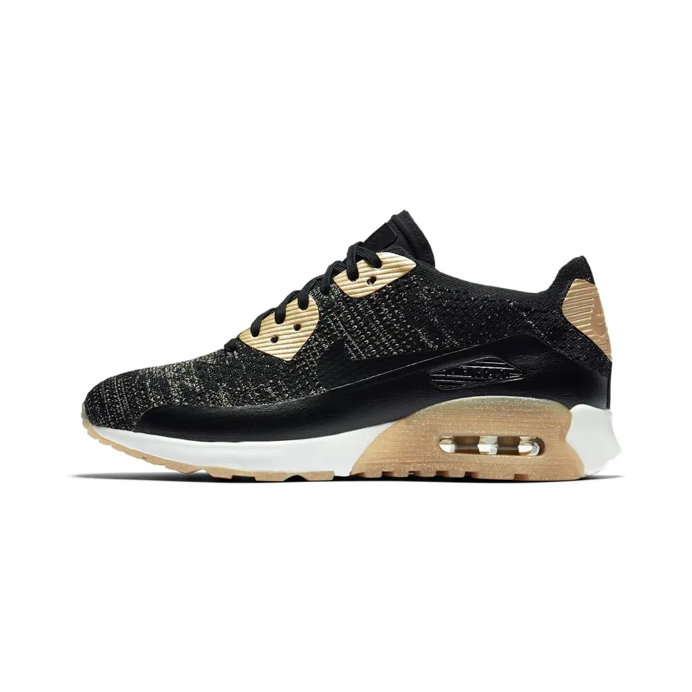 Nike Air Max 90 Ultra Flyknit Metallic Gold (W) Black/Metallic Gold-White (881563-001)