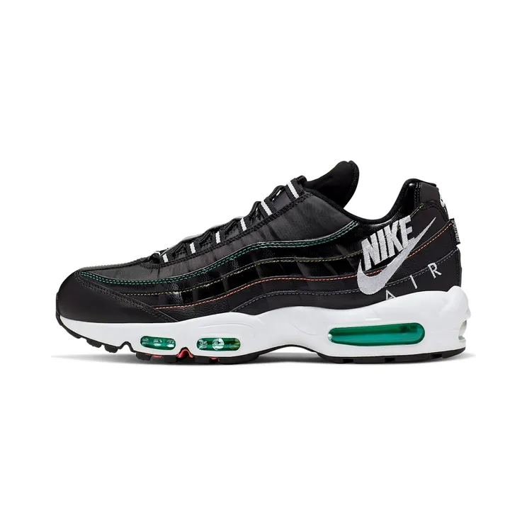 Nike Air Max 95 Windbreaker “Black / Kinetic Green / Psychic Purple / Flash Crimson” (AJ2018-023)