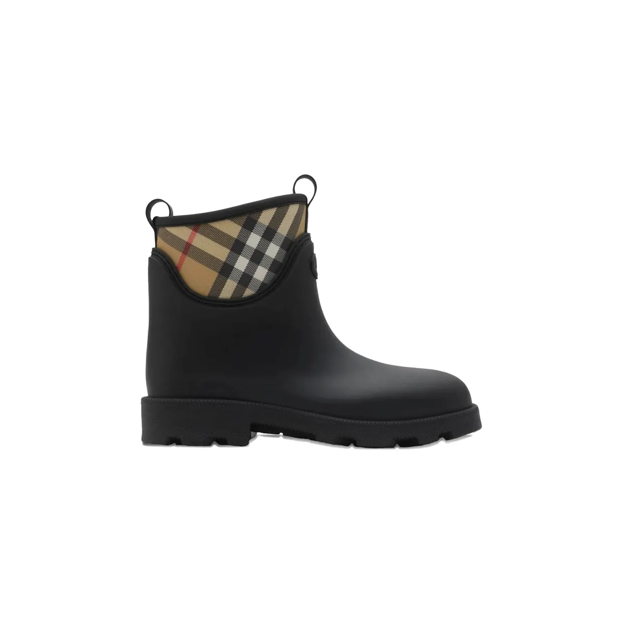 Burberry Marsh Stamp Low Boots Black Beige Check (8111695)