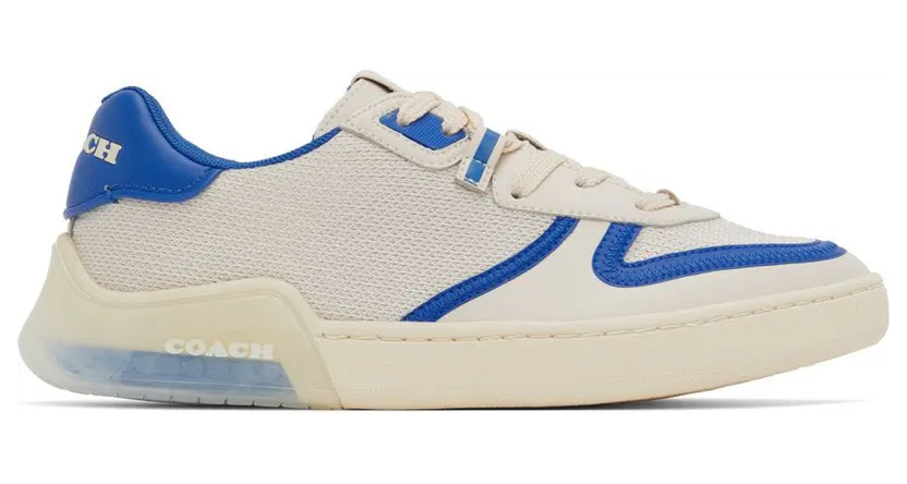 Coach 1941 Off-White & Blue Citysole Court Sneakers (C9025)