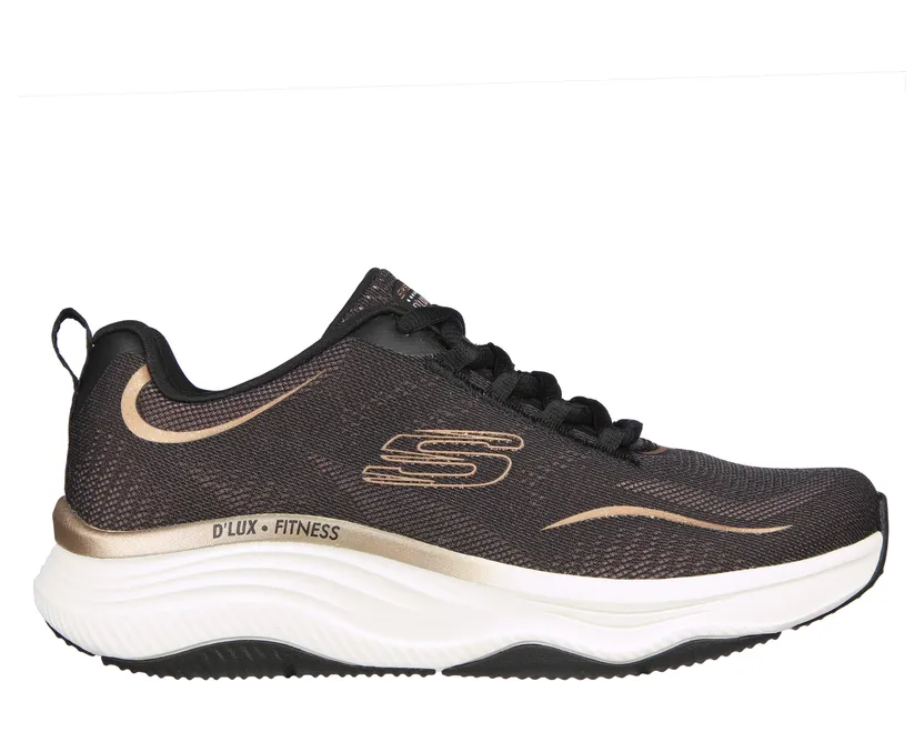 Skechers Relaxed Fit: D’Lux Fitness Pure Glam “Black / Roos Gold (149837 Bkrg)” (149837BKRG)