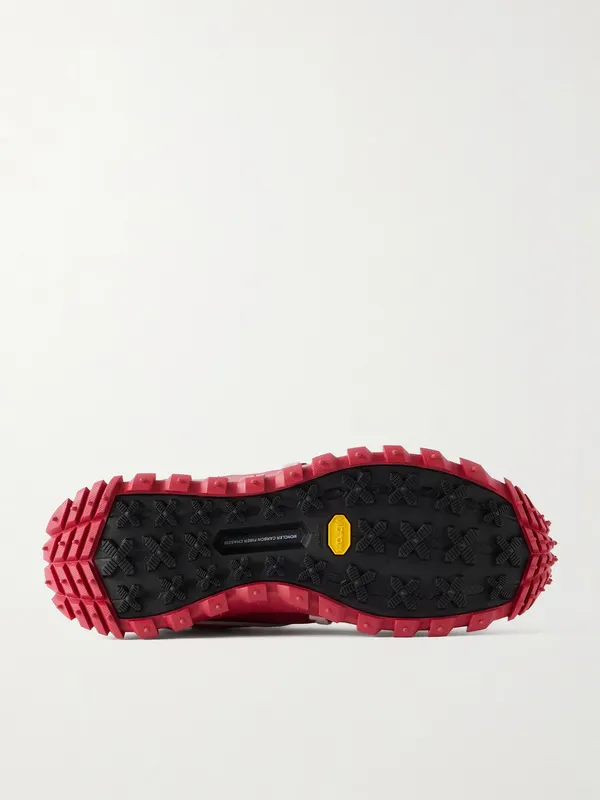Rick Owens + Moncler Trailgrip Megalace® Leather and Rubber Sneakers Red (MU01F4M10) (3)