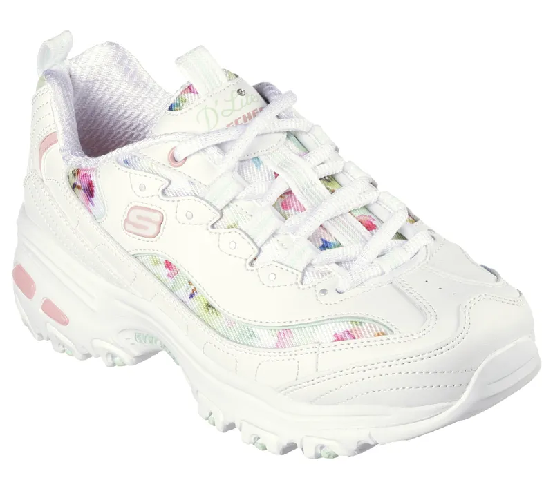 Skechers D’Lites – Blooming Fields – White / Multi – “White” (149794 WMLT)