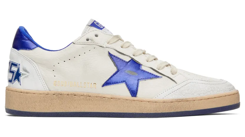 Golden Goose White & Blue Ball Star Sneakers (GMF00117.F002198.10327)
