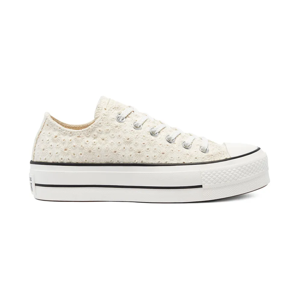 Converse Canvas Broderie Platform Chuck Taylor All Star Low Top Vintage White/egret/black (571281C)