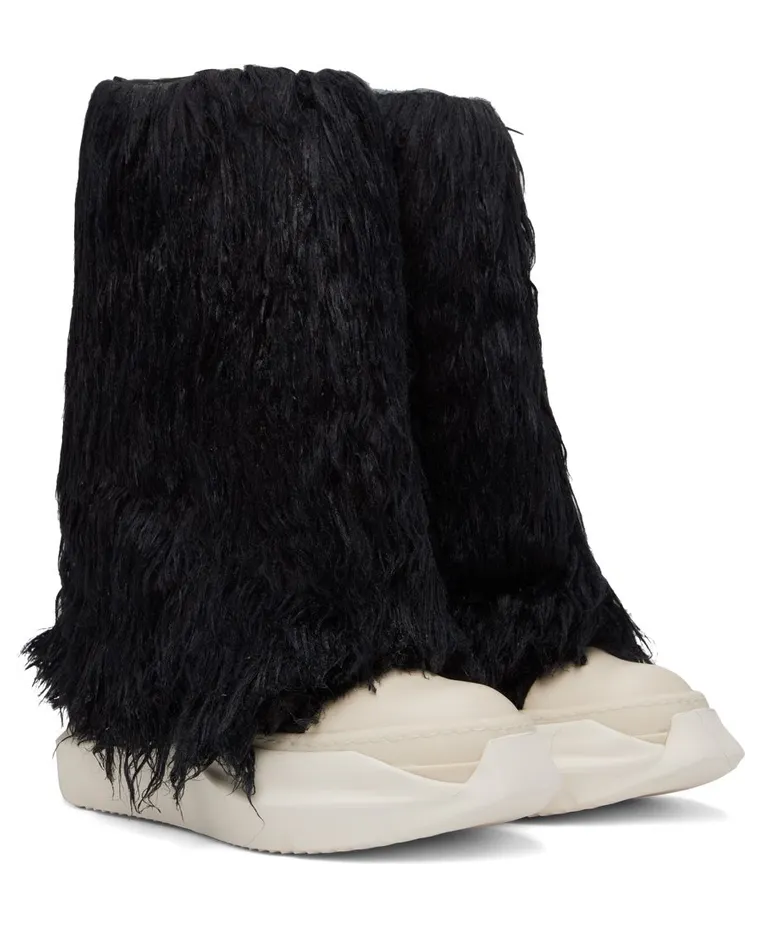 Rick owens Black Faux-Fur 911 BLACK/MILK/MILK (DU02B4814 FF) (4)