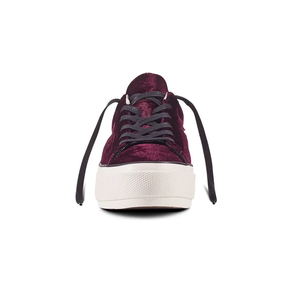 Converse One Star Platform Velvet Dark Sangria/egret/black (558951C)