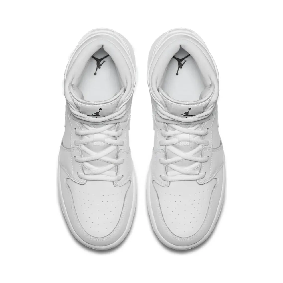 Jordan 1 Retro Mid White 2017 (GS) White/Black-White (554725-110)