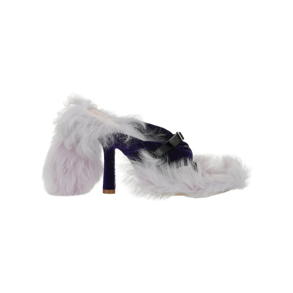 Burberry Step Post Heel Sandals Black Pink (8074433)
