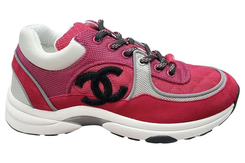 Chanel Low Top Trainer Pink Silver