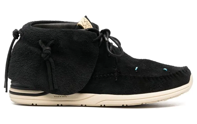 visvim Lhamo Folk Sneakers aus Wildleder – Schwarz (0123102002002)