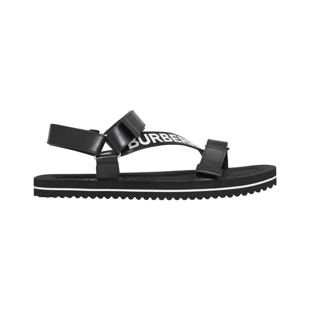 Burberry Logo-Strap Sandal Black Leather (8037172)