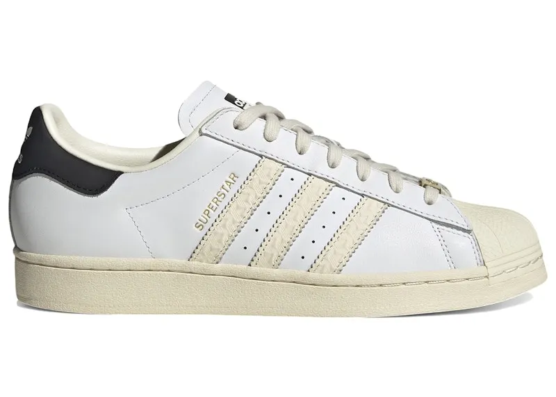 adidas Superstar Debossed Stripes Wonder White Black (ID4675)