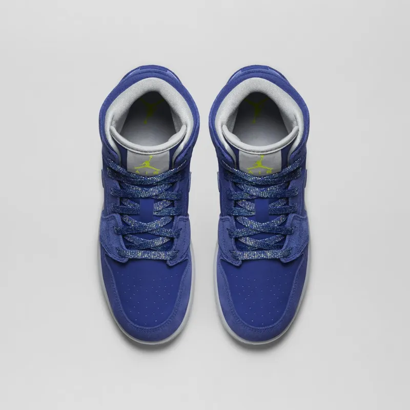 Jordan Air 1 Mid GG Deep Royal Blue (GS) Deep Royal Blue/Fierce Green Wolf Grey (555112-407)