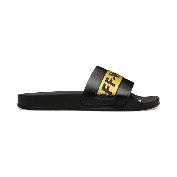 OFF-WHITE Industrial Belt Slides Black Yellow (OMIA088F21FAB0031018)