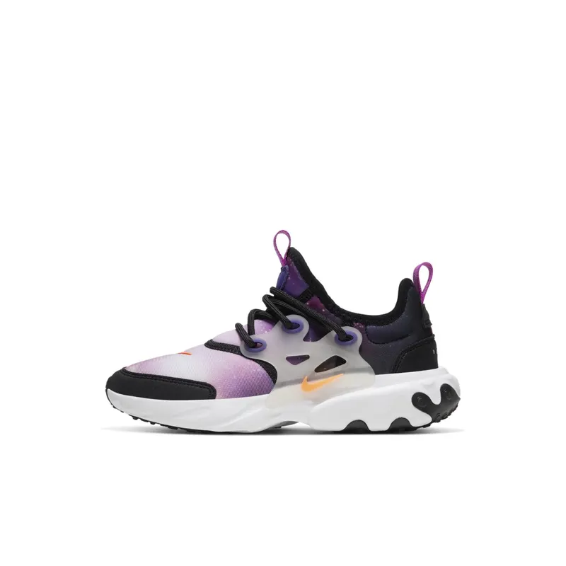 Nike React Presto Galaxy (PS) Black/Court Purple-Blue Fury-Total Orange (CW3074-002)