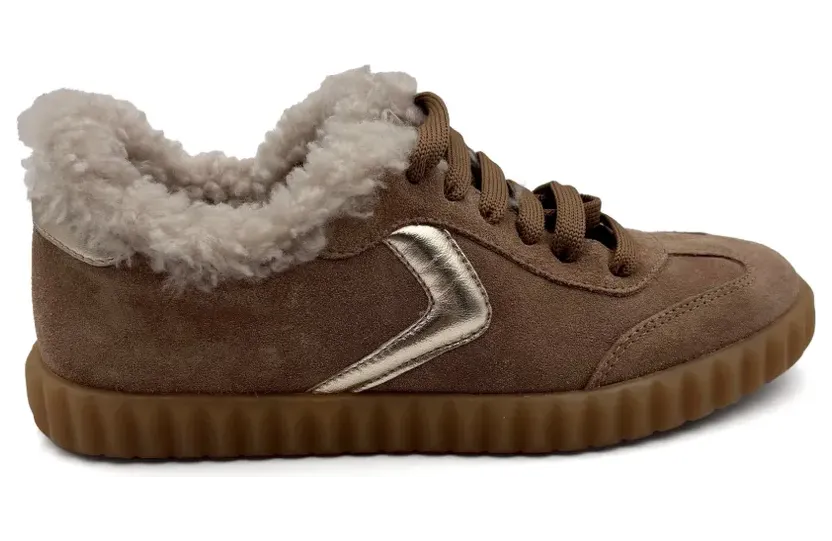 Voile Blanche Ines sneakers met lammy afwerking – Bruin (INESFURSUEDE)