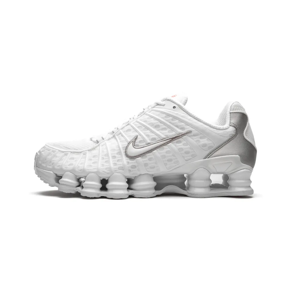 Nike Shox TL White Metallic Silver White/Metallic Silver-Max Orange-White (AV3595-100)