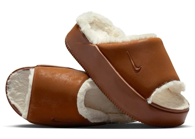 Nike Calm Elevation Fur Slide Light British Tan Coconut Milk (IO0496-200)