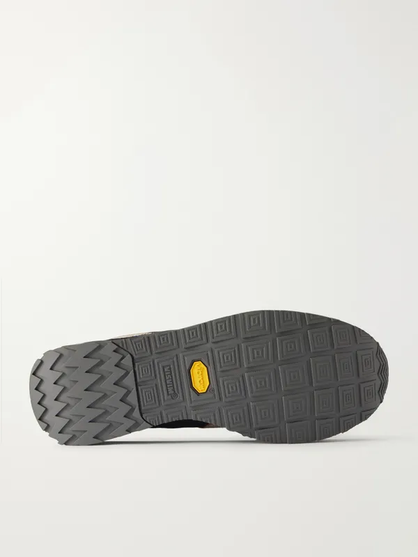 Visvim FKT Runner Leather and Suede-Trimmed Canvas Sneakers Black (126101001004) (3)