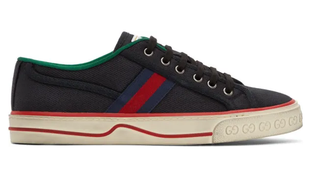 Gucci Black GG Gucci Tennis 1977 Sneakers (606111 GZO30)