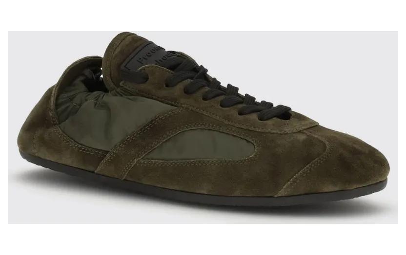 Proenza Schouler Soft Track Suede and Nylon Sneakers Green (SH261117303)