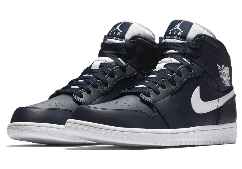 Jordan 1 Retro Mid Obsidian White