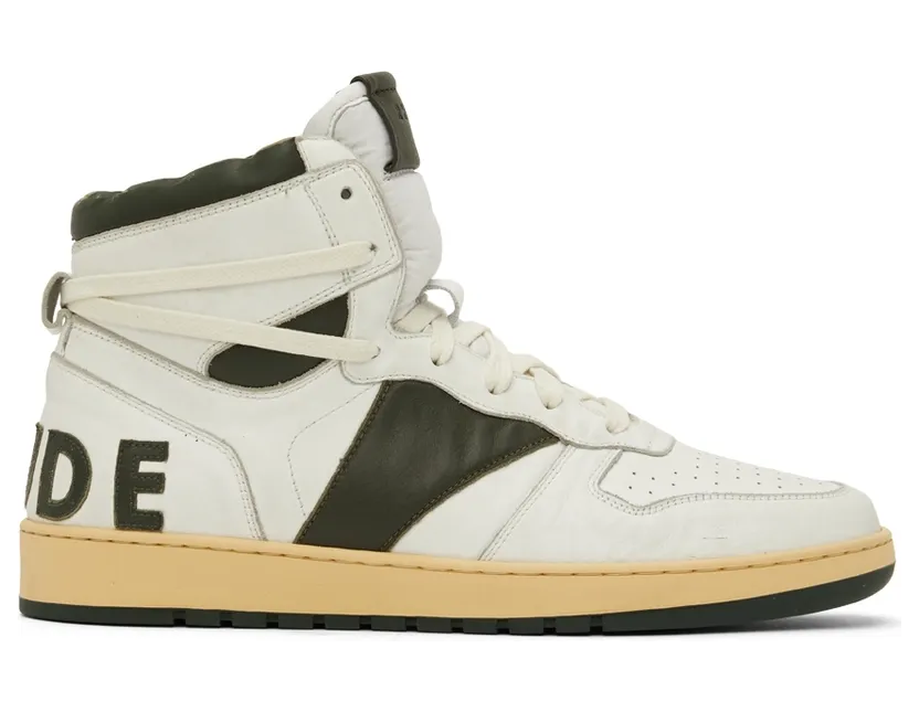 Rhude SSENSE Exclusive White & Green Rhecess Hi Sneakers (RHSS22FO05178499)