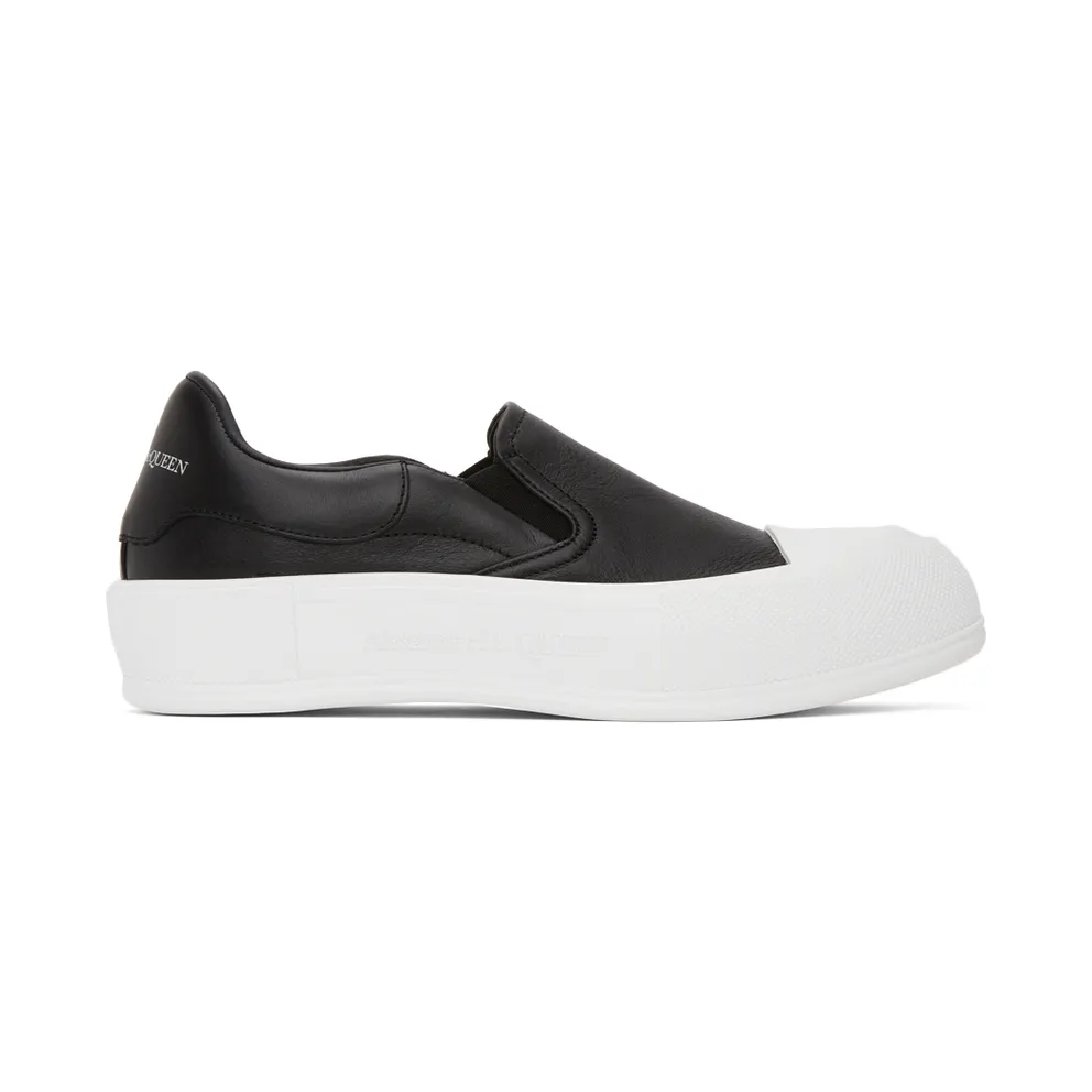Alexander McQueen Black Deck Skate Plimsoll (654595WHZT8)