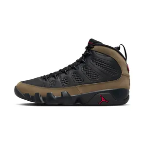 Jordan 9 Retro “Black / Light Olive / True Red” (HV4794-030)