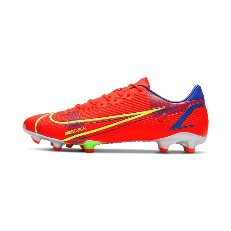 Nike Mercurial Vapor 14 Academy FG MG “Bright Crimson / Indigo Burst / White / Metallic Silver” (CU5691-600)