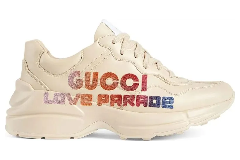 Gucci Rhyton Glitter-Logo Chunky Sneaker Love Parade Off-White (703809DRW009522)
