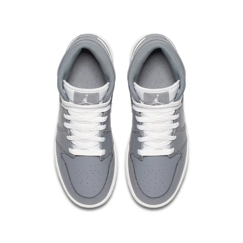 Jordan 1 Mid Cool Grey White (GS) Cool Grey/White-White (554725-036)