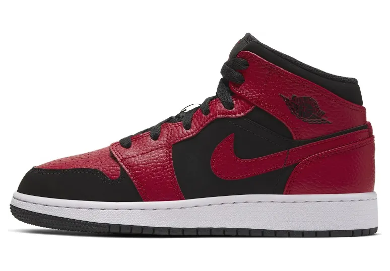 Air Jordan 1 Mid GS Black Gym Red (554725-054)