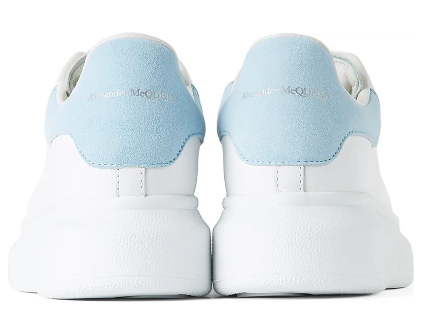 Alexander McQueen Kids White & Blue Suede Tab Oversized Sneakers (587691 WHX12) (2)