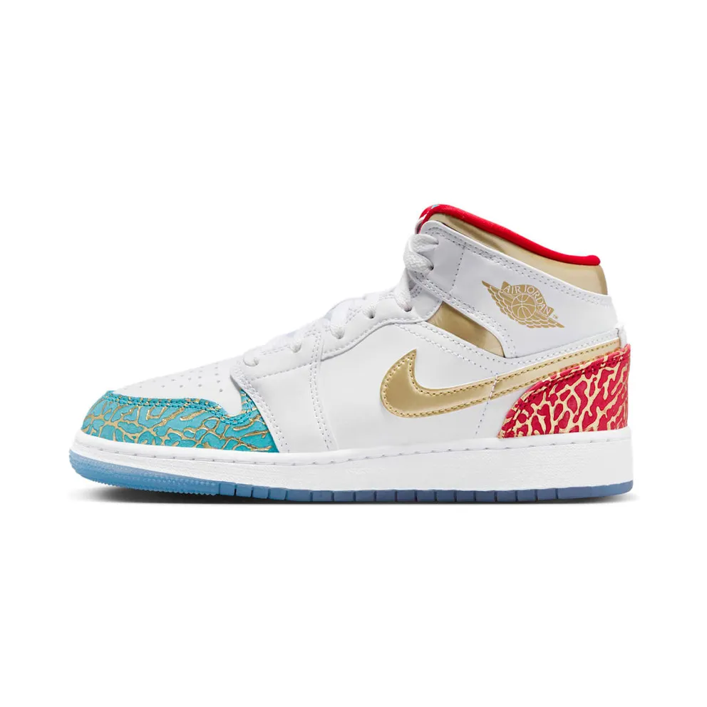 Jordan 1 Mid Sneaker School NC to Chicago (FB2212-100)