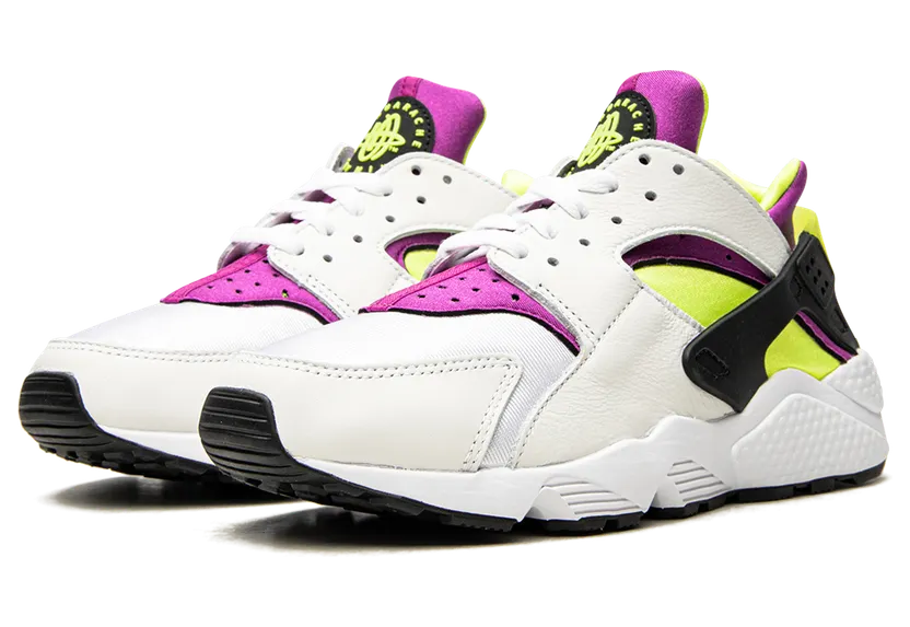 Nike Air Huarache Wit – “White / Neon Yellow / Magenta / Black” (DH4439-101)