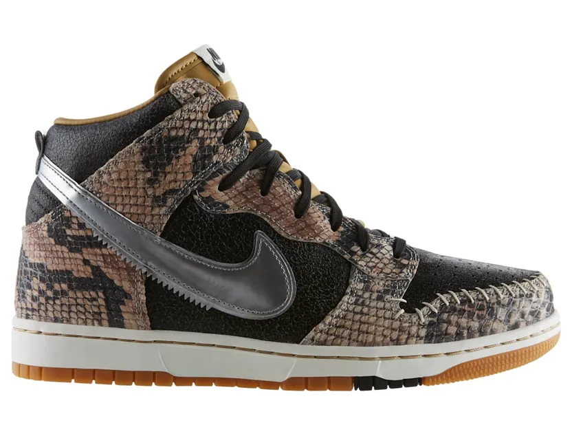 Nike Dunk CMFT PRM QS Snakeskin “Black / Sail / Metallic Silver” (716714-001)