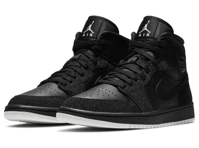 Jordan 1 Mid Glitter Black (W)
