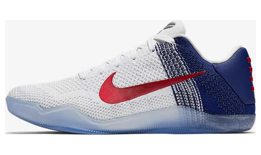 Nike Kobe 11 Elite Low USA “White / Deep Royal Blue / University Red” (822675-184)