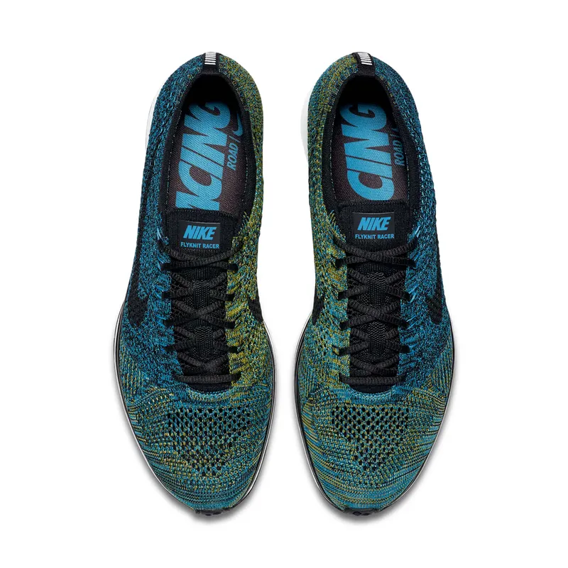 Nike Flyknit Racer Blue Glow Yellow Strike Blue Glow/Black-Yellow Strike (526628-405)