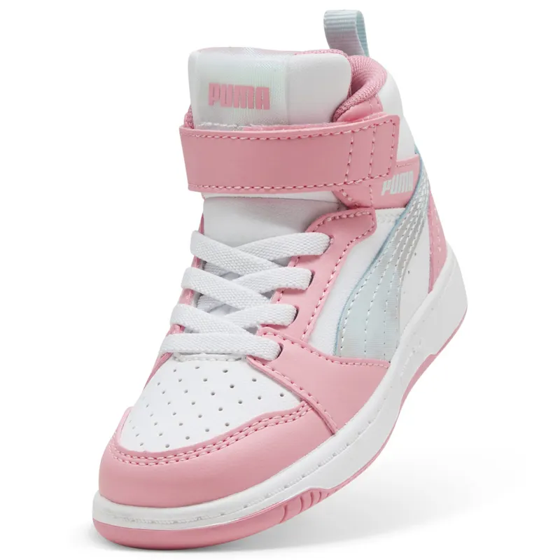 Puma Rebound V6 Mid Space Belle “Sea Glass / Pinkscape / Puma White” (402769_01)