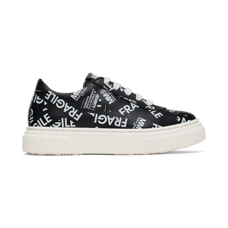 MM6 Maison Margiela Kids Black All Over Logo Sneakers (70338)