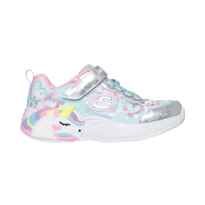 Skechers S-Lights: Unicorn Dreams “Heart Sparkles Silver” (303063CSMLT)