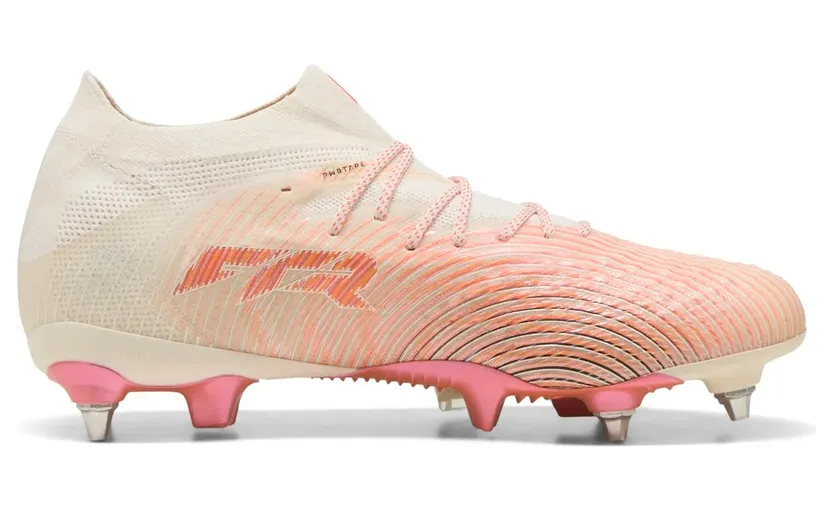 Puma Future 9 Ultimate MxSG Stollen-Fußballschuhe 01 sugared almond/puma white/ultra red/puma black 43 “Brown EU” (109123)