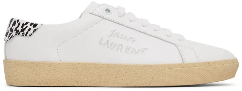 Saint Laurent White Leopard Court Classic (610649 00NL0)